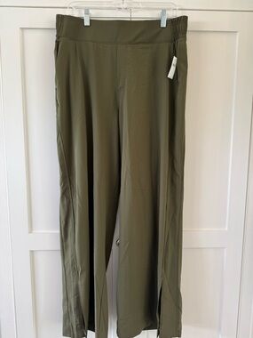 Olive Green Wide-Leg women’s stretch tech Pants